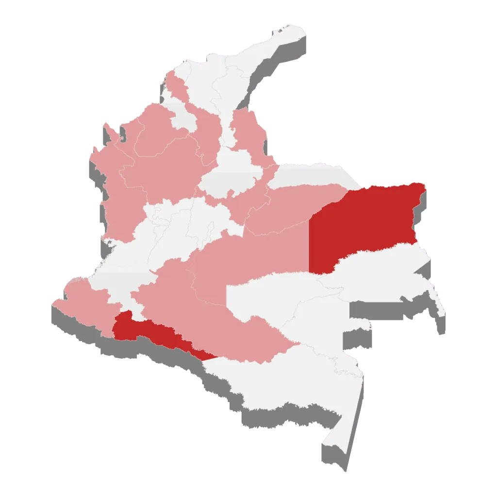 Estos son los lugares donde actualmente trabaja Campaña Colombiana Contra Minas